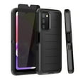 thumbnail image 1 of Xhy Samsung Galaxy A03S Case with Privacy Screen Protector Military Grade Full Body Multilayer Drop Shock Protection 3 in 1 Rugged Durable Detachable for Samsung A03S Phone - Black, 1 of 9