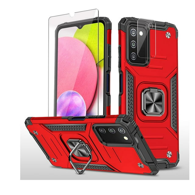 Xhy Samsung Galaxy A03S Case with Screen and Lens Protector Magnetic ...