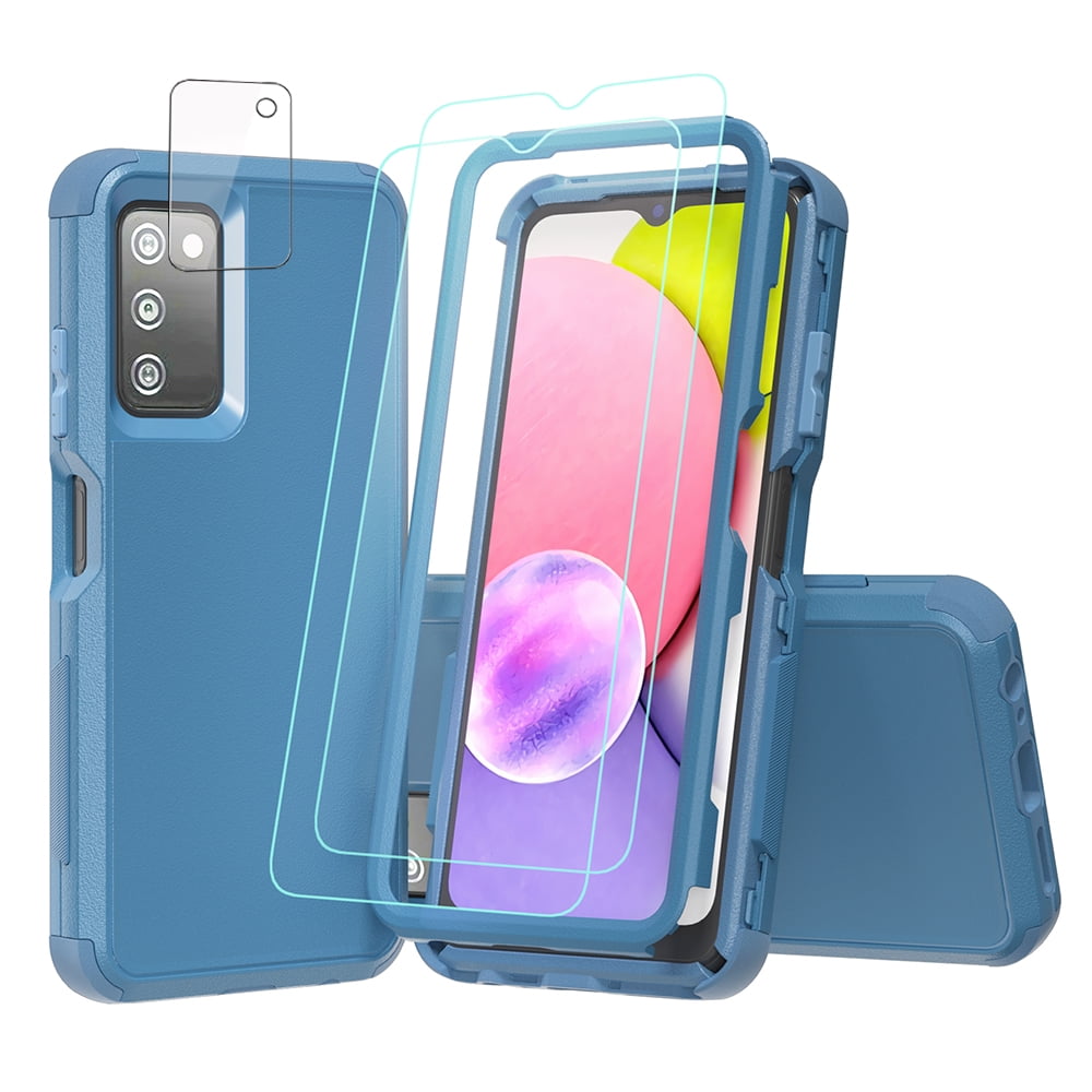 Xhy Samsung Galaxy A03S Case with Screen and Lens Protector