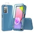thumbnail image 1 of Xhy Samsung Galaxy A03S Case with Screen and Lens Protector Military Grade Full Body Protection 3 in 1 Shock Drop Resistant Rugged Rubber TPU Durable Detachable for Galaxy A03S Phone - Navy, 1 of 7