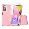 thumbnail image 1 of Xhy Samsung Galaxy A03S Case with Screen and Lens Protector Military Grade Full Body Protection 3 in 1 Shock Drop Resistant Rugged Rubber TPU Durable Detachable for Galaxy A03S Phone - Pink, 1 of 10