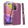 thumbnail image 1 of Xhy Samsung Galaxy A03S Case with Screen Protector Military Grade Full Body Multilayer Drop Shock Protection 3 in 1 Rugged Durable Detachable for Samsung A03S Phone - Wine Pink, 1 of 9