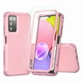 thumbnail image 1 of Xhy Samsung Galaxy A03S Case with Screen Protector Military Grade Full Body Protection 3 in 1 Shock Drop Resistant Rugged Rubber TPU Durable Detachable for Galaxy A03S Phone - Pink, 1 of 10