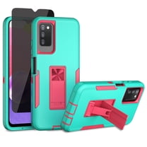 Xhy Samsung Galaxy A03S case with Privacy Screen Protector, Military Grade Case with Magnetic Car Mount, Samsung A03S Phone Case for Men Women, Green & Rose red