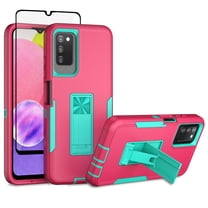Xhy Samsung Galaxy A03S case with Screen Protector Tempered Glass, Military Grade Case with Magnetic Car Mount, Samsung A03S Phone Case for Men Women, Rose red & Green