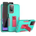 thumbnail image 1 of Xhy Samsung Galaxy A03S case with Stand, 2x Privacy Screen Protector + 1x Camera Lens Protector, Military Grade Case with Magnetic Car Mount, Samsung A03S Phone Case for Men Women, Green & Rose red, 1 of 6