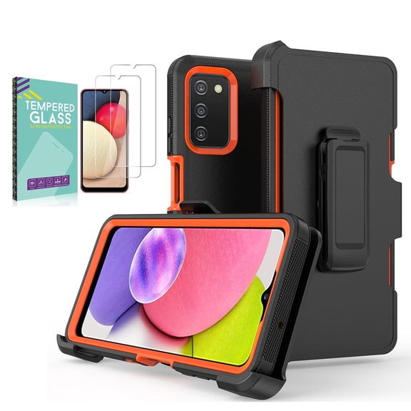 Xhy Samsung Galaxy A03s Case Heavy Duty Hard Shockproof Armor Protector phone Case Cover (Purle+White)