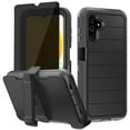 thumbnail image 1 of Xhy Samsung Galaxy A13 5G Case with Belt Clip Holster and Privacy Screen Protector Military Grade Full Body Multilayer Drop Protection 3 in 1 Rugged Durable Detachable for Galaxy A13 5G Phone -Black, 1 of 9
