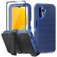 thumbnail image 1 of Xhy Samsung Galaxy A13 5G Case with Belt Clip Holster Screen and Lens Protector Military Grade Full Body Shock Drop Resistant 3 in 1 Rugged Durable Detachable for Galaxy A13 5G Phone - Dark Blue, 1 of 9