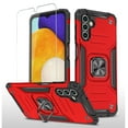 thumbnail image 1 of Xhy Samsung Galaxy A13 5G Case with Screen Protector Shockproof Ring Stand Cover Magnetic Metal Kickstand Holder Drop Protection [Red], 1 of 8