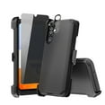 thumbnail image 1 of Xhy Samsung Galaxy A14 5G Case with Belt Clip Holster and Privacy Screen and Lens Protector Military Grade Heavy Duty 3 in 1 Shockproof Armor Rugged Durable for Galaxy A14 5G Phone - Black, 1 of 8