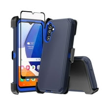 Xhy Samsung Galaxy A14 5G Case with Belt Clip Holster and Screen Protector Military Grade Heavy Duty Protection 3 in 1 Shockproof Armor Rugged Durable for Galaxy A14 5G Phone - Dark Blue Blue