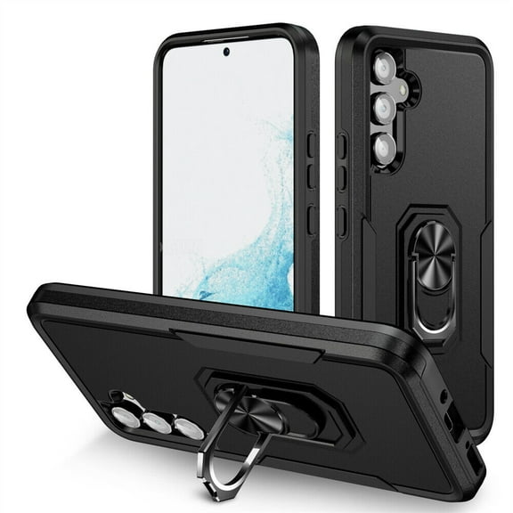 Xhy Samsung Galaxy A14 5G Case with Magnetic Ring Kickstand Military Grade Double Layer Drop Protection Rugged Detachable for Galaxy A14 5G Phone - Black