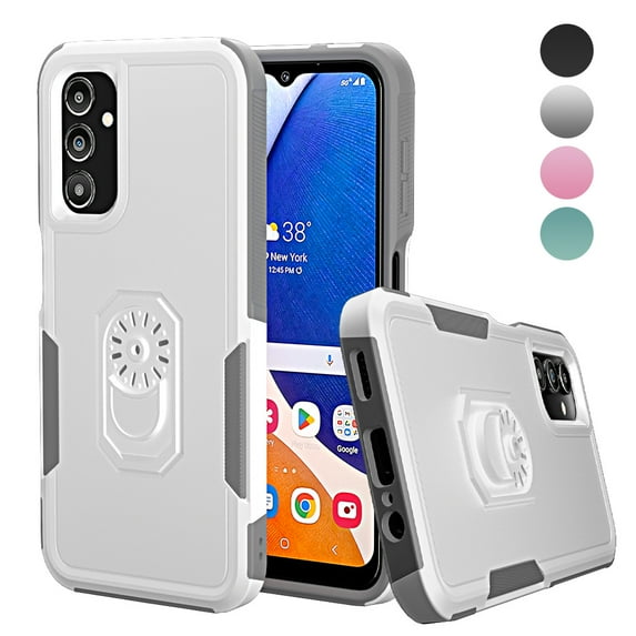 Xhy Samsung Galaxy A14 5G Case Military Grade Double Layer Drop Resistant Durable for Galaxy A14 5G Phone - White Grey