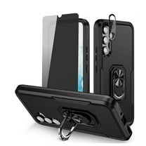 Xhy Samsung Galaxy A14 5G Case with Privacy Screen and Lens Protector Magnetic Ring Kickstand Military Grade Double Layer Drop Protection Rugged for Galaxy A14 5G Phone - Black
