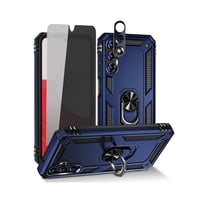 Xhy Samsung Galaxy A14 5G Case with Privacy Screen and Lens Protector and Magnetic Ring Mount Kickstand Military Grade Full Body Double Layer Detachable for Galaxy A14 5G Phone - Blue