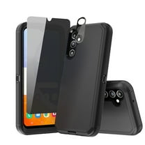 Xhy Samsung Galaxy A14 5G Case with Privacy Screen and Lens Protector Military Grade Heavy Duty Protection 3 in 1 Shockproof Armor Rugged Durable for Galaxy A14 5G Phone - Black