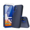 thumbnail image 1 of Xhy Samsung Galaxy A14 5G Case with Screen Protector Military Grade Heavy Duty Protection 3 in 1 Shockproof Armor Rugged Durable for Galaxy A14 5G Phone - Dark Blue+Blue, 1 of 6