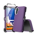 thumbnail image 1 of Xhy Samsung Galaxy A15 5G Case with Belt Clip Holster and Screen Protector Military Grade Heavy Duty Protection 3 in 1 Shockproof Armor Rugged Durable for Galaxy A15 5G Phone - Purple+White, 1 of 7