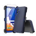 thumbnail image 1 of Xhy Samsung Galaxy A15 5G Case with Belt Clip Holster and Screen Protector Military Grade Heavy Duty Protection 3 in 1 Shockproof Armor Rugged Durable for Galaxy A15 5G Phone - Dark Blue+Blue, 1 of 7