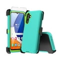 thumbnail image 1 of Xhy Samsung Galaxy A15 5G Case with Belt Clip Holster and Screen Protector Military Grade Heavy Duty Protection 3 in 1 Shockproof Armor Rugged Durable for Galaxy A15 5G Phone - Green+Yellow, 1 of 7