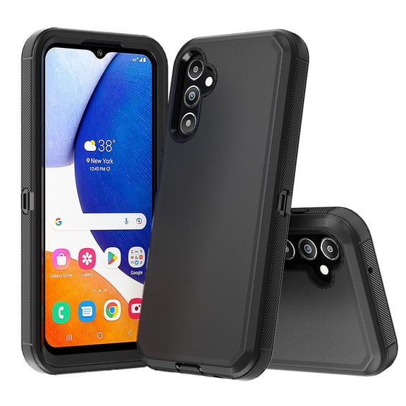 Xhy Samsung Galaxy A15 5G Case Military Grade Heavy Duty Protection 3 in 1 Shockproof Armor Rugged Durable for Galaxy A15 5G Phone - Black