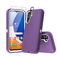 thumbnail image 1 of Xhy Samsung Galaxy A15 5G Case with Screen and Lens Protector Military Grade Heavy Duty Protection 3 in 1 Shockproof Armor Rugged Durable for Galaxy A15 5G Phone - Purple+White, 1 of 5