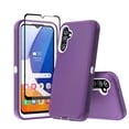 thumbnail image 1 of Xhy Samsung Galaxy A15 5G Case with Screen Protector Military Grade Heavy Duty Protection 3 in 1 Shockproof Armor Rugged Durable for Galaxy A15 5G Phone - Purple+White, 1 of 5