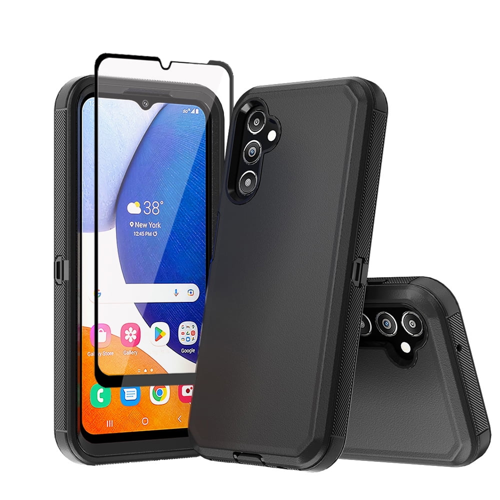 Xhy Samsung Galaxy A15 5G Case with Screen Protector Military Grade Heavy Duty Protection 3 in 1