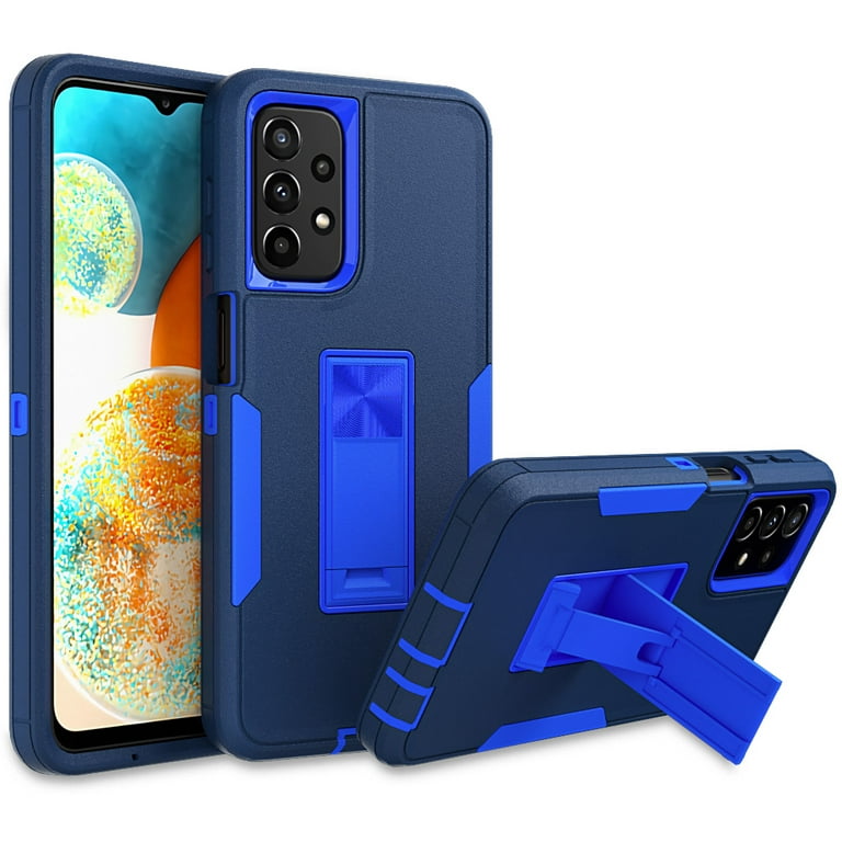 Xhy Samsung Galaxy A23 5G Case with Magnetic Car Mount Kickstand Military  Grade Full Body Double Layer Drop Protection Rugged Durable for Galaxy A23  5G Phone - Dark blue&Blue 