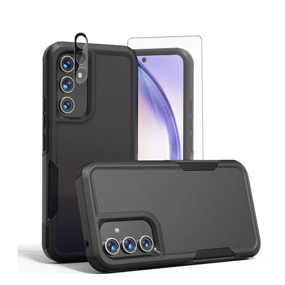 Xhy Samsung Galaxy A23 5G Case with Screen and Lens Protector Military Grade Double Layer Drop Resistant Durable for Galaxy A23 5G Phone - Black