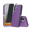 thumbnail image 1 of Xhy Samsung Galaxy A25 5G Case with Privacy Screen and Lens Protector Military Grade Heavy Duty Protection 3 in 1 Shockproof Armor Rugged Durable Detachable for Galaxy A25 5G Phone - Purple+White, 1 of 6