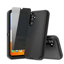 Xhy Samsung Galaxy A25 5G Case with Privacy Screen Protector Military Grade Heavy Duty Protection 3 in 1 Shockproof Armor Rugged Durable Detachable for Galaxy A25 5G Phone - Black