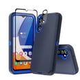 thumbnail image 1 of Xhy Samsung Galaxy A25 5G Case with Screen and Lens Protector Military Grade Heavy Duty Protection 3 in 1 Shockproof Armor Rugged Durable Detachable for Galaxy A25 5G Phone - Dark Blue+Blue, 1 of 6
