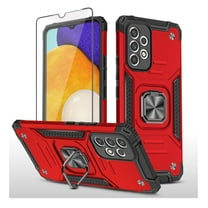 Xhy Samsung Galaxy A33 5G Case with Screen Protector Magnetic Ring Holder Kickstand Military Grade Full Body Double Layer Drop Protection Durable Detachable for Samsung Galaxy A33 5G Phone - Red