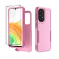 thumbnail image 1 of Xhy Samsung Galaxy A33 5G Case with Screen Protector Military Grade Full Body Double Layer Protection Shock and Drop Resistant TPU Durable Detachable for Galaxy A33 5G Phone-Pink, 1 of 10