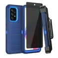 thumbnail image 1 of Xhy Samsung Galaxy A53 5G Case with Belt Clip Holster Privacy Screen Protector Military Grade Full Body Multilayer Drop Protection 3 in 1 Rugged Durable Detachable for Samsung A53 5G Phone -Dark Blue, 1 of 9