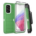 thumbnail image 1 of Xhy Samsung Galaxy A53 5G Case with Belt Clip Holster and Screen Protector Military Grade Full Body Multilayer Drop Protection 3 in 1 Rugged Durable Detachable for Samsung A53 5G Phone - Green White, 1 of 9