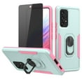 thumbnail image 1 of Xhy Samsung Galaxy A53 5G Case with Privacy Screen Protector Military Grade Shockproof Cover Ring Holder Kickstand Support Magnetic Car Mount Dual Layer Protective Phone Case (Teal+Pink), 1 of 9