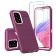 thumbnail image 1 of Xhy Samsung Galaxy A53 5G Case with Screen Protector Military Grade Full Body Multilayer Drop Shock Protection 3 in 1 Rugged Durable Detachable for Samsung A53 5G Phone - Wine Pink, 1 of 9