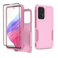 thumbnail image 1 of Xhy for Samsung Galaxy A53 5G Case With Black Silk Black Screen Protector Military Grade Full Body Double Layer Protection Shockproof Drop TPU Durable Removable Galaxy A53 5G Phone Case - Pink, 1 of 10