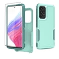 thumbnail image 1 of Xhy for Samsung Galaxy A53 5G Case With Screen Protector Military Grade Full Body Double Layer Protection Shock Resistant Drop TPU Durable Removable Galaxy A53 5G Phone Case - Light Green, 1 of 10