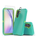 thumbnail image 1 of Xhy Samsung Galaxy A54 5G Case with Screen and Lens Protector Military Grade Heavy Duty 3 in 1 Shockproof Armor Rugged Durable for Galaxy A54 5G Phone - Green+Yellow, 1 of 6