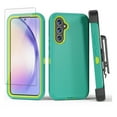 thumbnail image 1 of Xhy Samsung Galaxy A54 5G Case with Screen Protector and Belt Clip Holster Military Grade Heavy Duty 3 in 1 Shockproof Armor Rugged Durable for Galaxy A54 5G Phone - Green+Yellow, 1 of 9