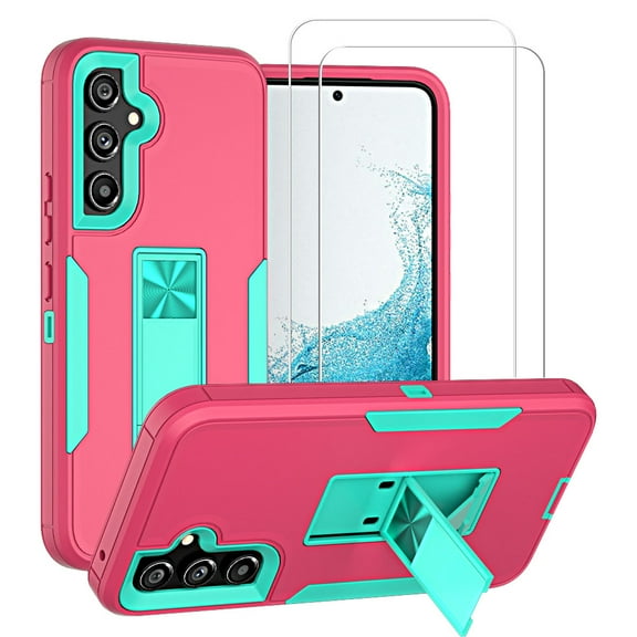 Xhy Samsung Galaxy A54 5G Case with Screen Protector and Magnetic Car Mount Kickstand Military Grade Full Body Double Layer Drop Rugged Durable for Galaxy A54 5G Phone - Rose Red&Green