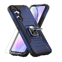 Xhy Samsung Galaxy A54 5G Case with Screen Protector and Magnetic Ring Kickstand Military Grade Double Layer Drop Protection Durable Detachable for Galaxy A54 5G Phone - Blue