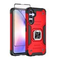 thumbnail image 1 of Xhy Samsung Galaxy A54 5G Case with Screen Protector and Magnetic Ring Kickstand Military Grade Double Layer Drop Protection Durable Detachable for Galaxy A54 5G Phone - Red, 1 of 9