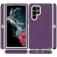 thumbnail image 1 of Xhy for Samsung Galaxy S22 Ultra Case 6.8" 2022 Rugged Rubber Durable 3 in 1 Protective Samsung S22 Ultra 5G Phone Cover for Girl Men Women Cute (Purple), 1 of 5