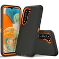 thumbnail image 1 of Xhy Samsung Galaxy S23 Plus Case with Lens Protector Military Grade Heavy Duty Protection 3 in 1 Shockproof Armor Rugged Durable Detachable for Galaxy S23 Plus Phone - Black+Orange, 1 of 7