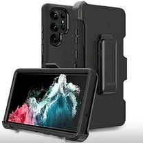 Xhy Samsung Galaxy S23 Ultra Case with Belt Clip Holster Military Grade Heavy Duty Protection 3 in 1 Shockproof Armor Rugged Durable Detachable for Galaxy S23 Ultra Phone - Black